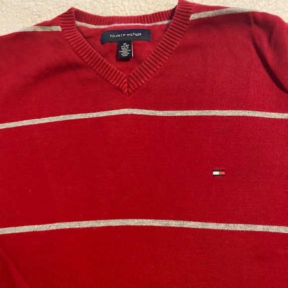 TOMMY HILFIGER men red strip sweater/size XS - Picture 3 of 5